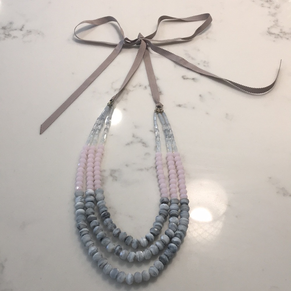 ❗️Price Drop❗️Grey and Pink Statement Necklace